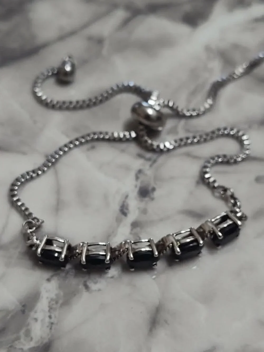 Black Spinel 5-stone bolo bracelet